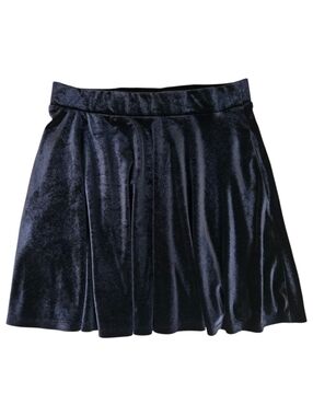 Hot Topic Black Velvet Skater Skirt SZ S